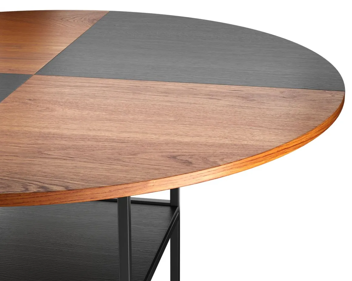 Esstisch GUSTAW rund 120 cm braun/schwarz