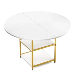 Esstisch GUSTAW rund 120 cm weiss/gold