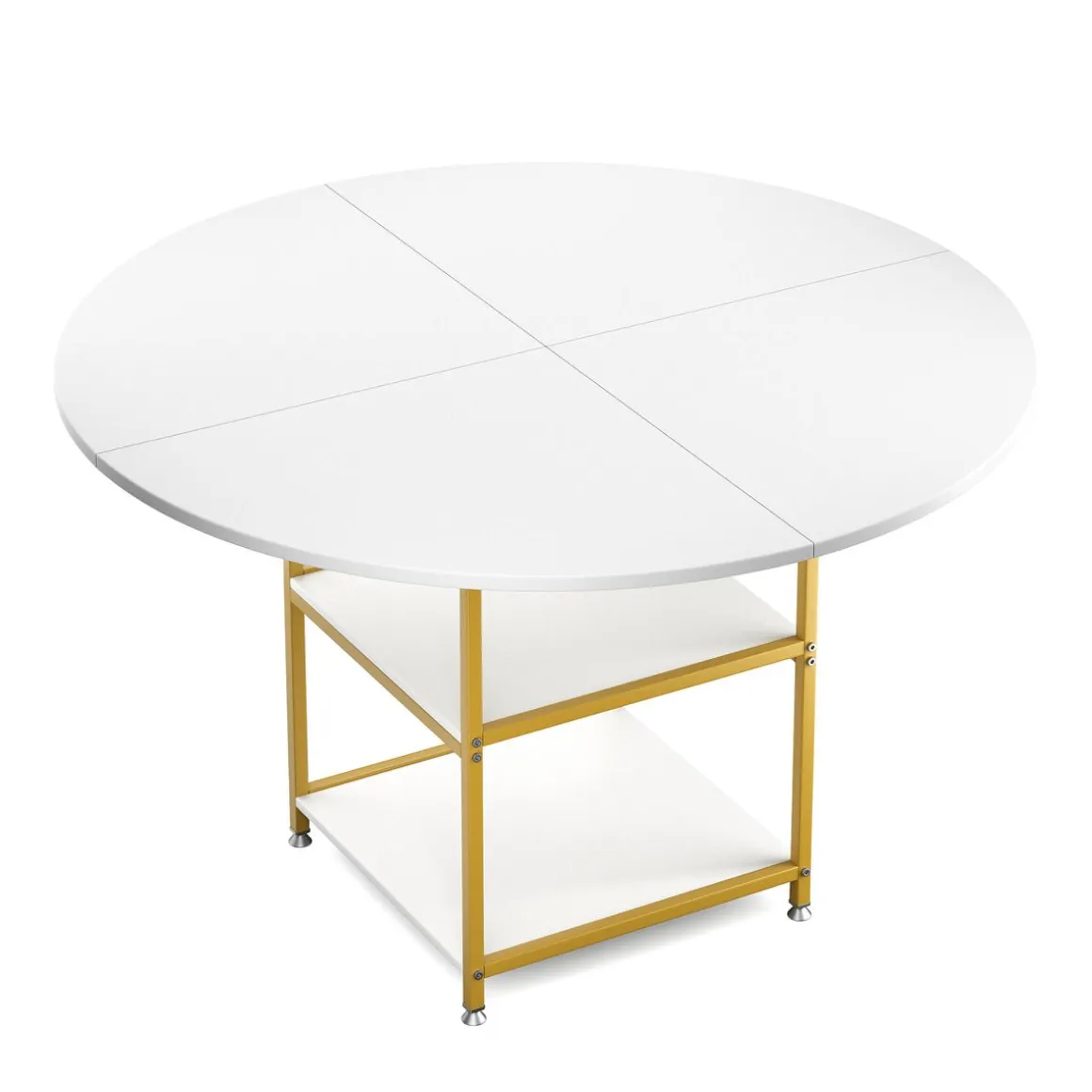 Esstisch GUSTAW rund 120 cm weiss/gold