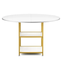 Esstisch GUSTAW rund 120 cm weiss/gold