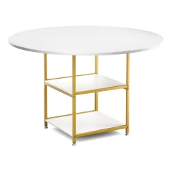 Esstisch GUSTAW rund 120 cm weiss/gold