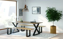 Esstisch Holz ACACIA X-Fuss 178 x 90 cm