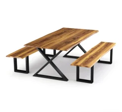 Esstisch Holz ACACIA X-Fuss 178 x 90 cm