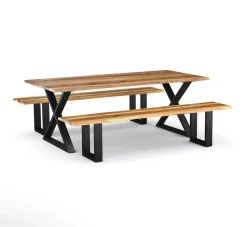 Esstisch Holz ACACIA X-Fuss 178 x 90 cm