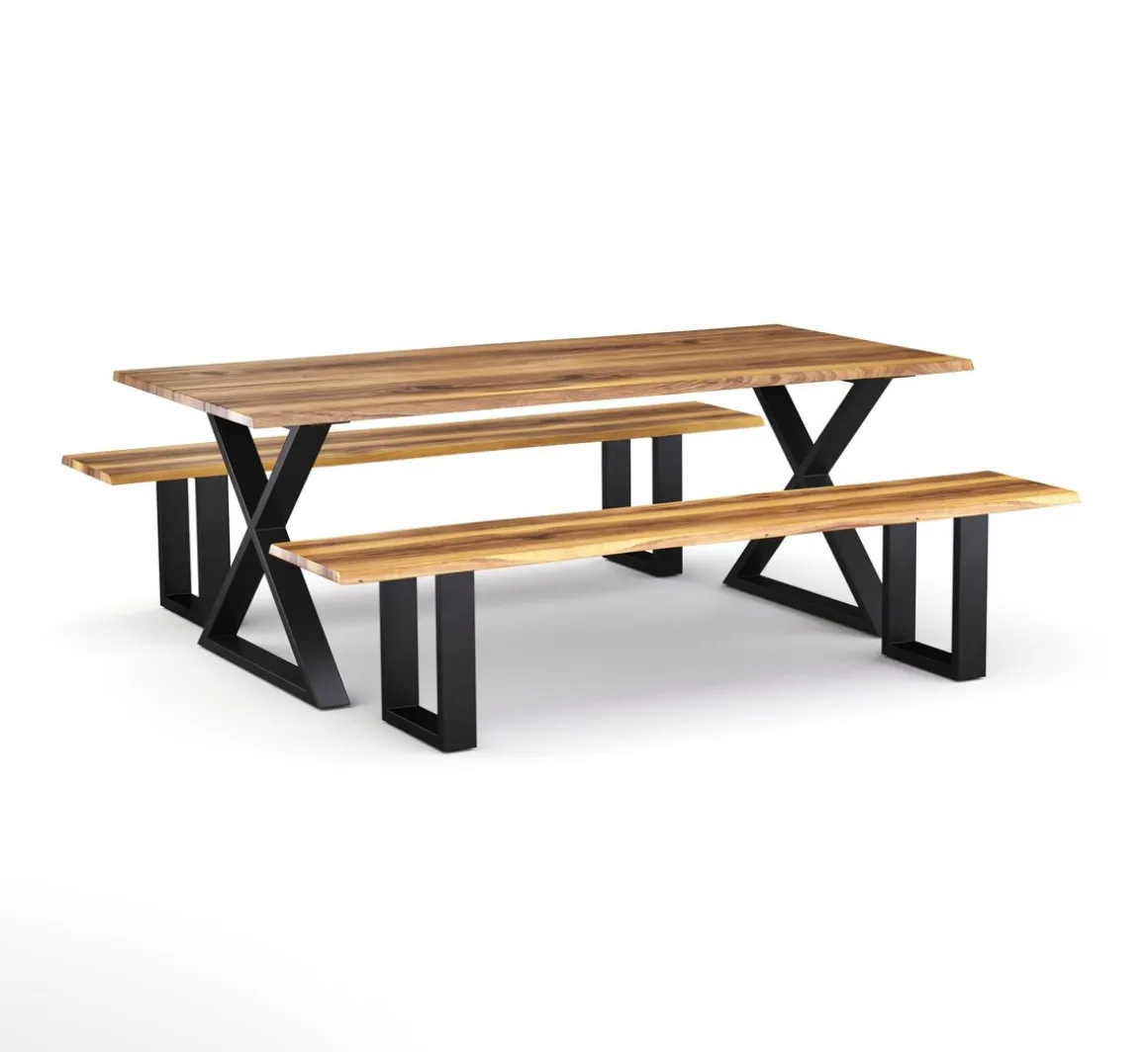 Esstisch Holz ACACIA X-Fuss 178 x 90 cm