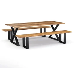 Esstisch Holz ACACIA X-Fuss 200 x 90 cm