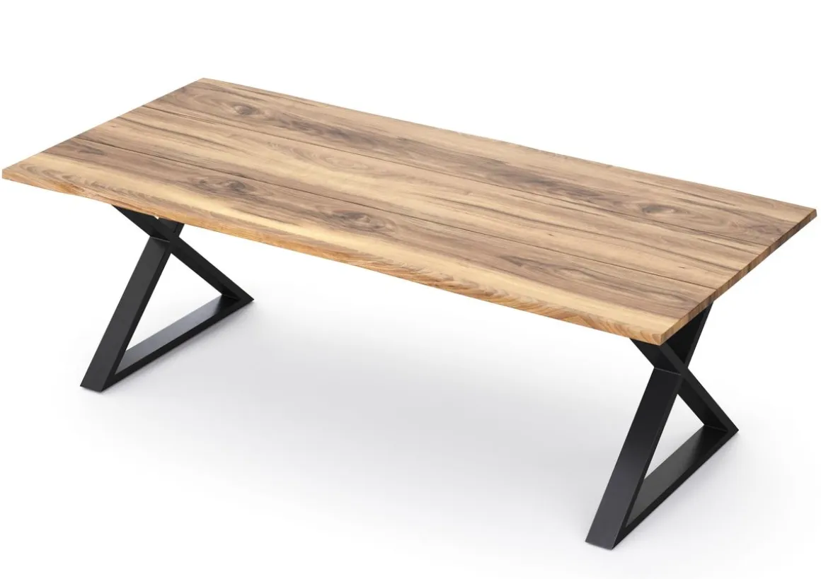 Esstisch Holz ACACIA X-Fuss 200 x 90 cm