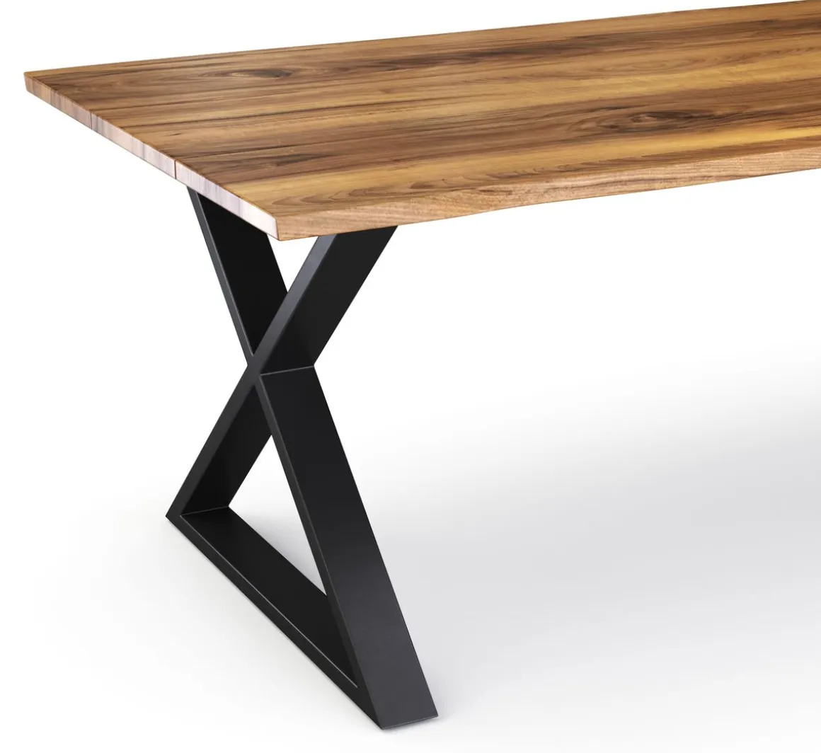 Esstisch Holz ACACIA X-Fuss 200 x 90 cm