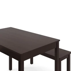 Esstisch Holz JULIET 108 x 65 cm mit 2 Bänken dunkelbraun