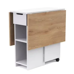 Esstisch klappbar CHARM 120 x 72 cm weiss/hellbraun
