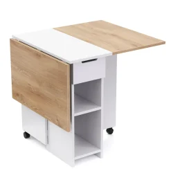 Esstisch klappbar CHARM 120 x 72 cm weiss/hellbraun
