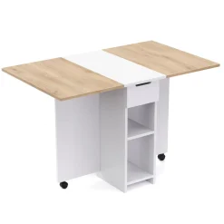 Esstisch klappbar CHARM 120 x 72 cm weiss/hellbraun