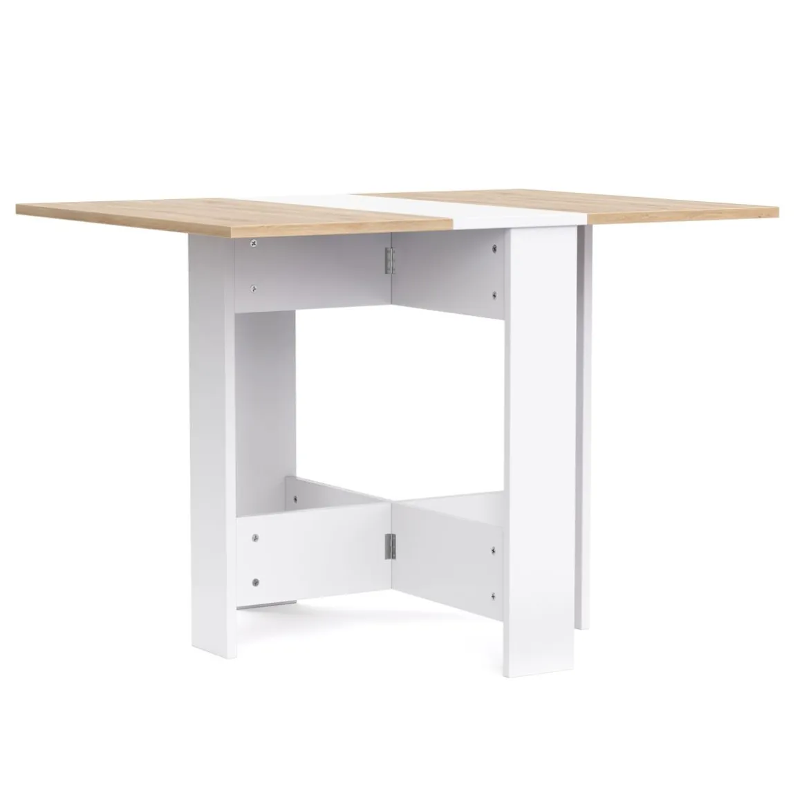 Esstisch klappbar MINIMAL 103 x 76 cm weiss/hellbraun