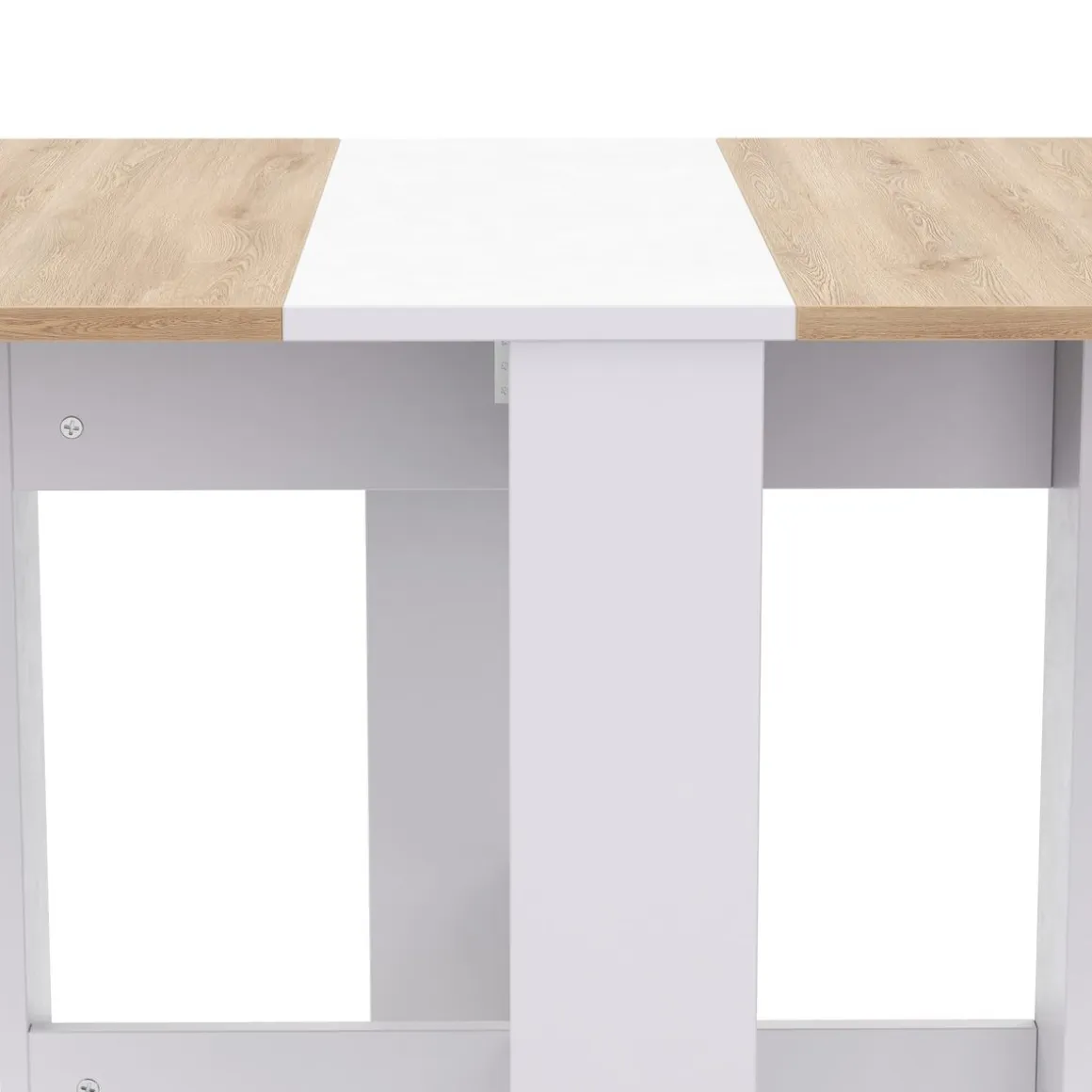 Esstisch klappbar MINIMAL 103 x 76 cm weiss/hellbraun