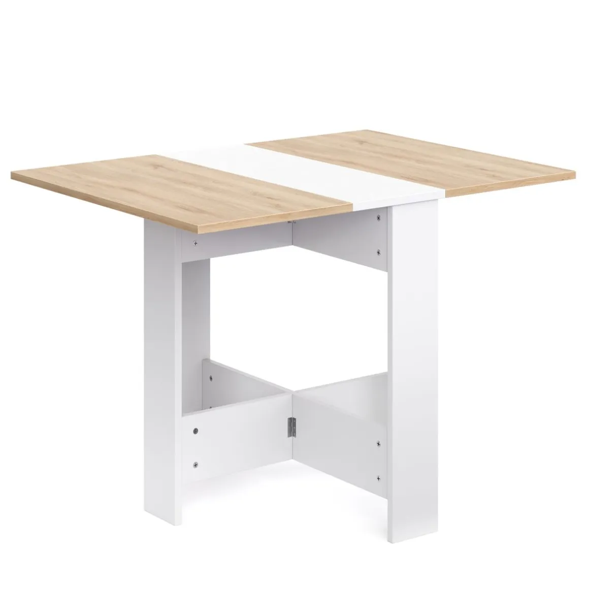 Esstisch klappbar MINIMAL 103 x 76 cm weiss/hellbraun