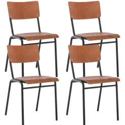 Esszimmerstuhl AKITO 4er Set braun