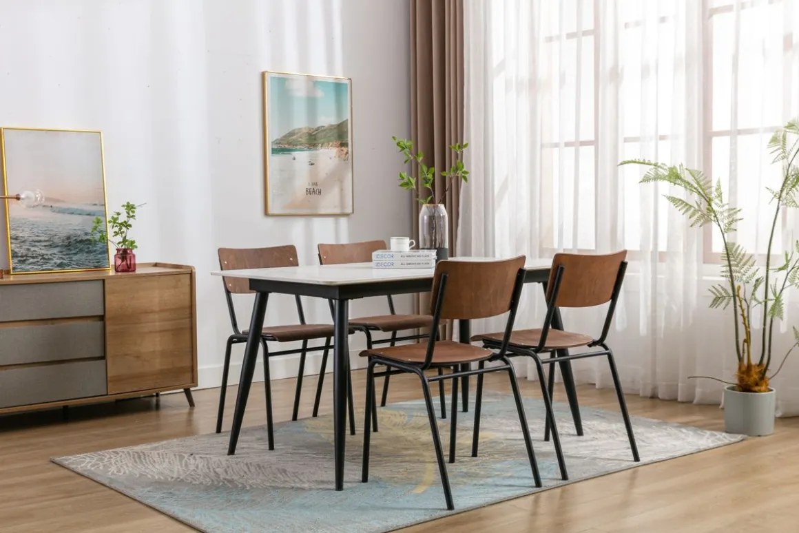 Esszimmerstuhl AKITO 4er Set dunkelbraun