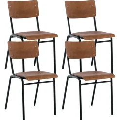 Esszimmerstuhl AKITO 4er Set dunkelbraun