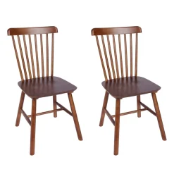 Esszimmerstuhl Holz YOSHI 2er Set dunkelbraun
