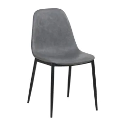Esszimmerstuhl Leder CHAD 4er Set anthrazit