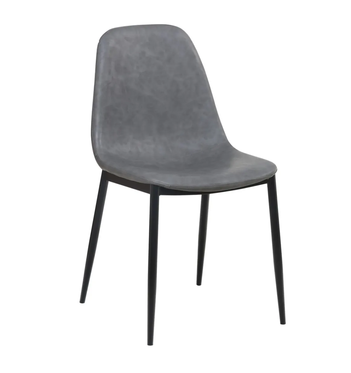 Esszimmerstuhl Leder CHAD 4er Set anthrazit