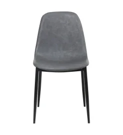 Esszimmerstuhl Leder CHAD 4er Set anthrazit
