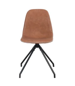 Esszimmerstuhl Leder DEVIN 2er Set braun