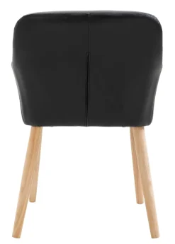 Esszimmerstuhl Leder FABIO 2er Set schwarz