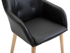 Esszimmerstuhl Leder FABIO 2er Set schwarz