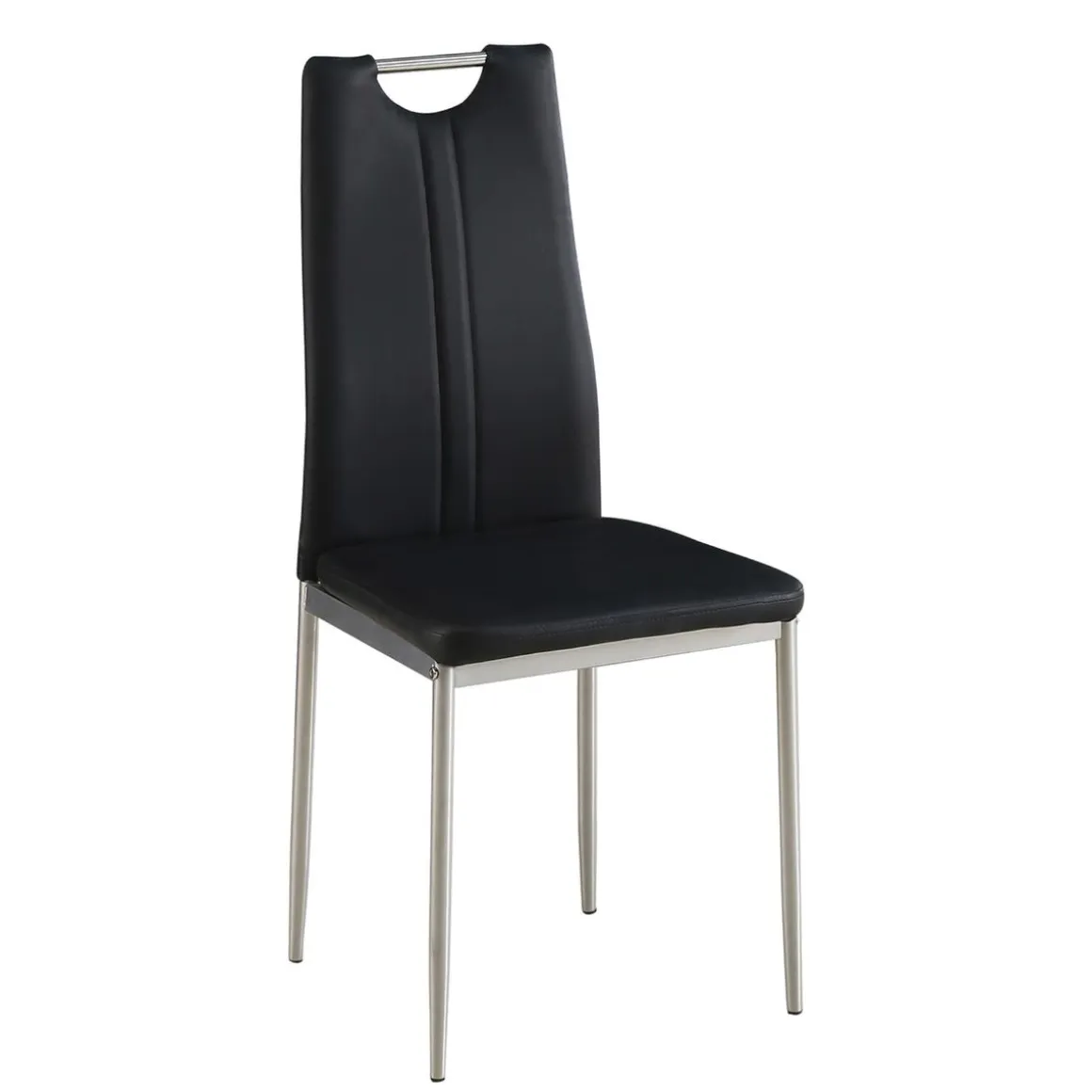Esszimmerstuhl Leder IVO 4er Set schwarz