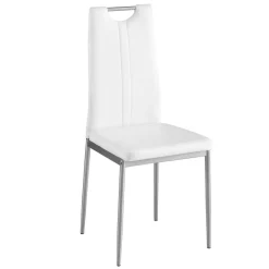 Esszimmerstuhl Leder IVO 2er Set weiss