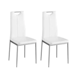 Esszimmerstuhl Leder IVO 2er Set weiss