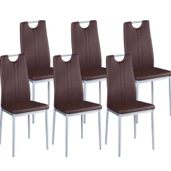 Esszimmerstuhl Leder IVO 6er Set braun