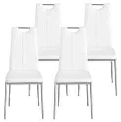 Esszimmerstuhl Leder IVO 4er Set weiss