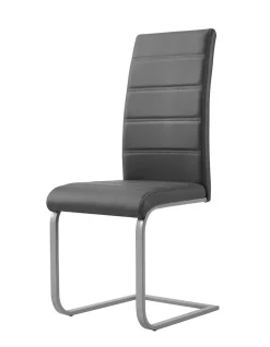 Esszimmerstuhl Leder LEO 4er Set grau
