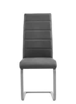 Esszimmerstuhl Leder LEO 4er Set grau