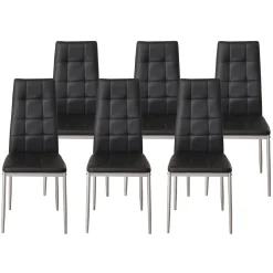 Esszimmerstuhl Leder MARC 6er Set schwarz