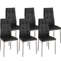 Esszimmerstuhl Leder MARC 6er Set schwarz