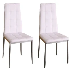 Esszimmerstuhl Leder MARC 2er Set weiss