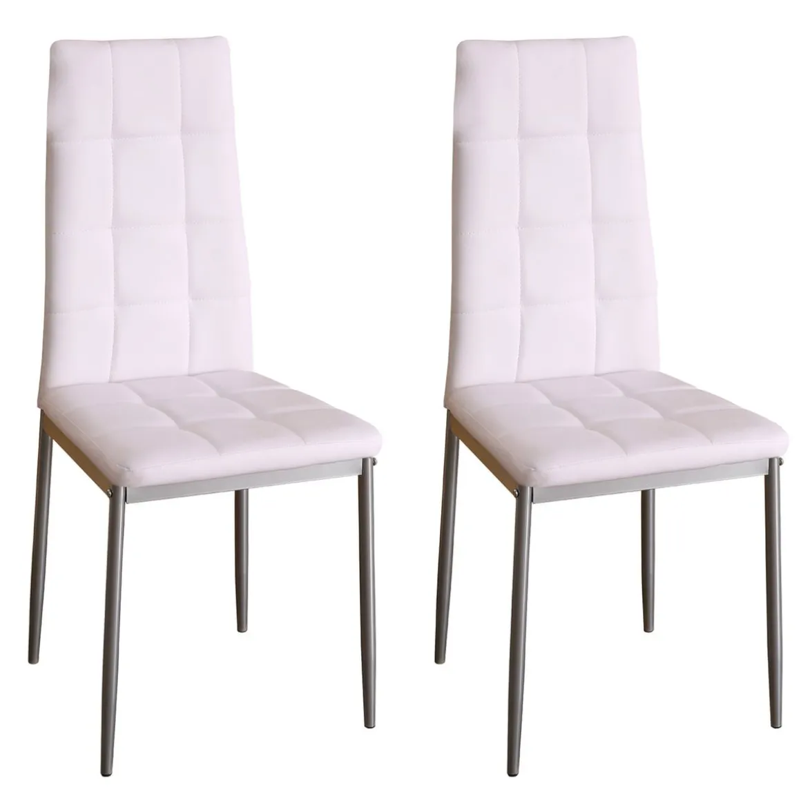 Esszimmerstuhl Leder MARC 2er Set weiss