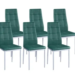 Esszimmerstuhl Leder MARC 6er Set grün
