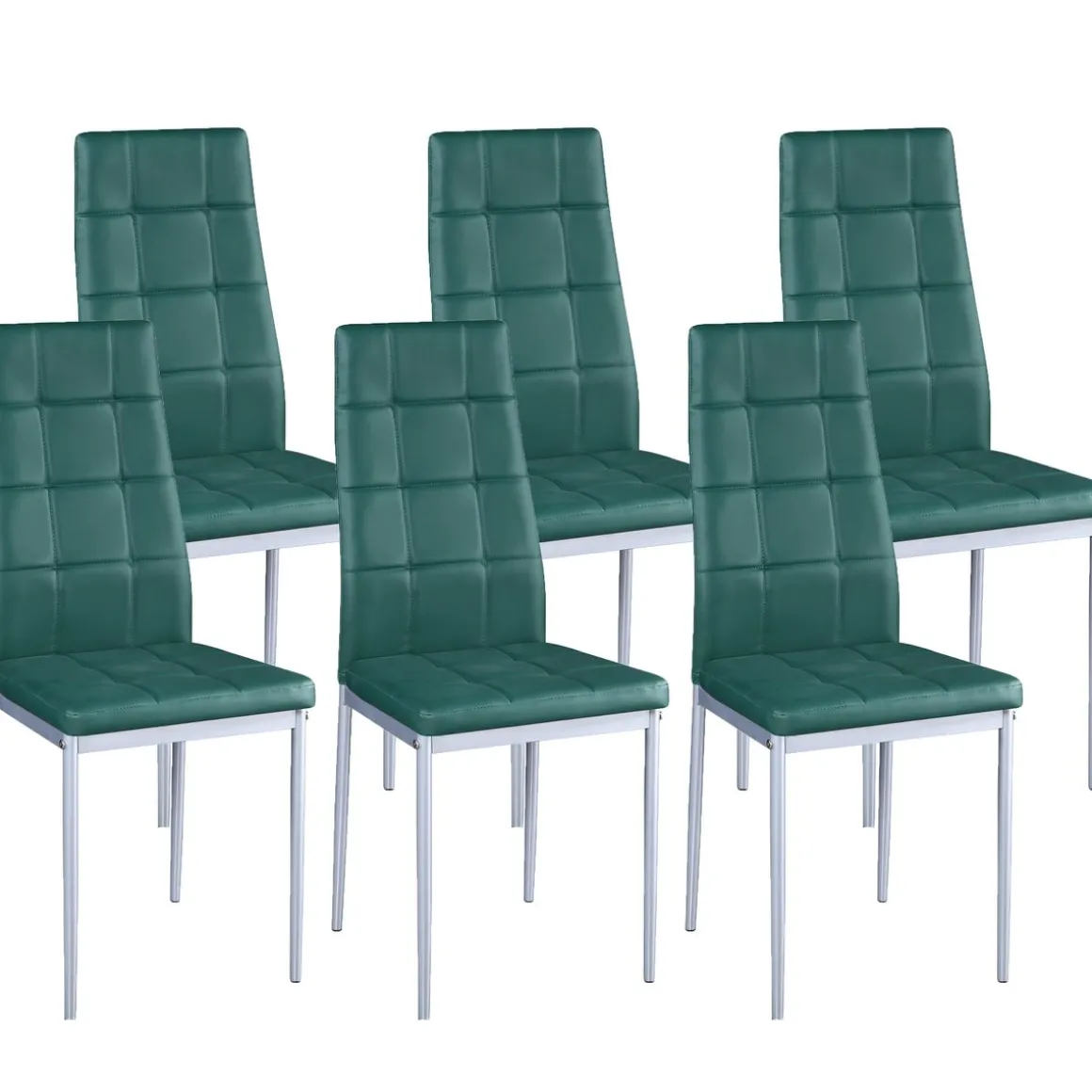 Esszimmerstuhl Leder MARC 6er Set grün