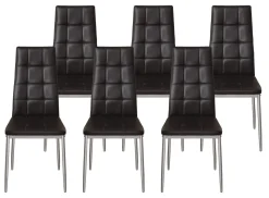 Esszimmerstuhl Leder MARC 6er Set braun