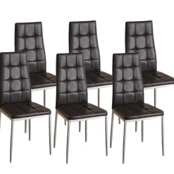 Esszimmerstuhl Leder MARC 6er Set braun