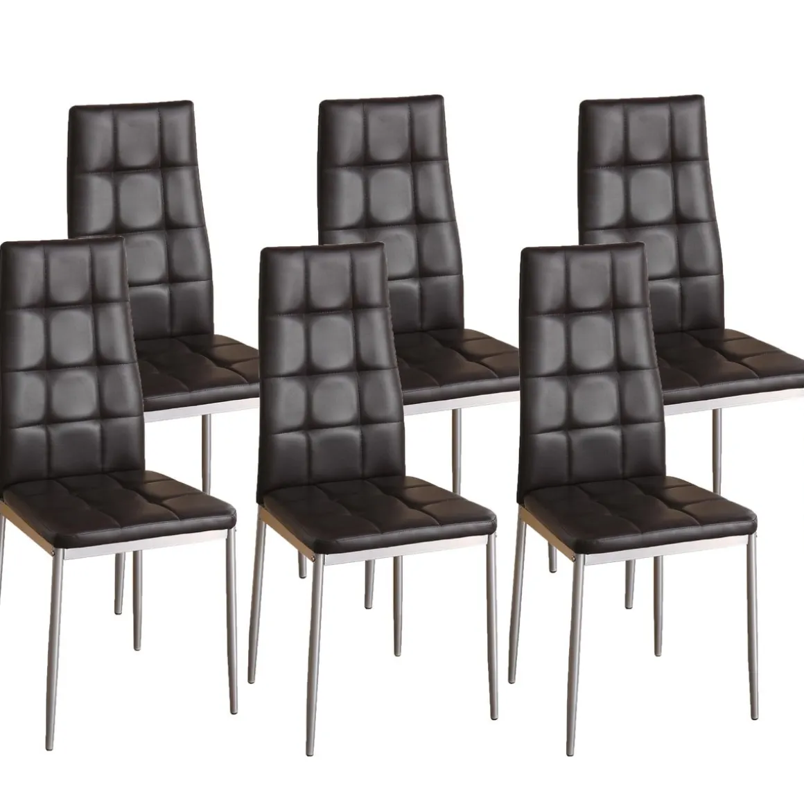 Esszimmerstuhl Leder MARC 6er Set braun