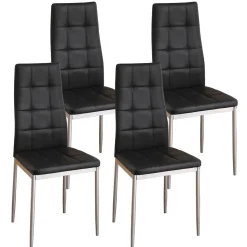Esszimmerstuhl Leder MARC 4er Set schwarz