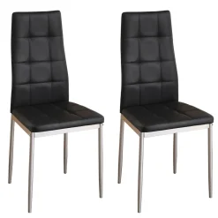 Esszimmerstuhl Leder MARC 2er Set schwarz
