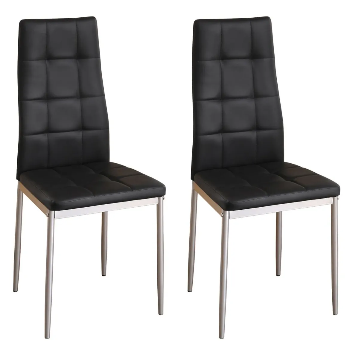 Esszimmerstuhl Leder MARC 2er Set schwarz