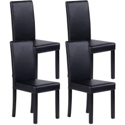 Esszimmerstuhl Leder NICK 4er Set schwarz