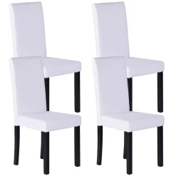 Esszimmerstuhl Leder NICK 4er Set weiss